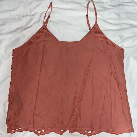 Women's Summer Top - Salmon Pink - Embroidered - Tank - Suzy Shier - 100% Cotton - Picture 5 of 7